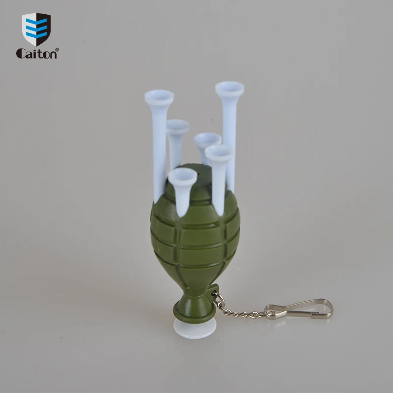 Caiton Golf Tee Holder Carrier 6 Plastic Golf Tees Ball Marker Keychain Golf Accessories