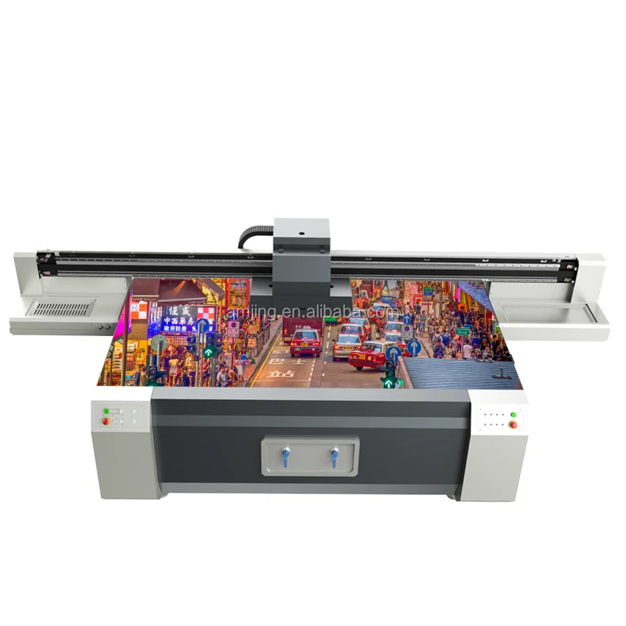 Professional manufacturer AMJ 2513 for glass wood plastic pvc metal acrylic flatbed LED UV printer