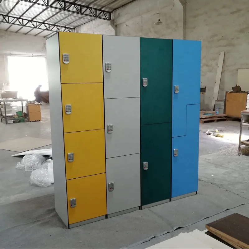 Change Room Closet In Wooden Panel Compact Laminate Spa Storage Locker with Z-Shaped Door HPL Lockers On Sale