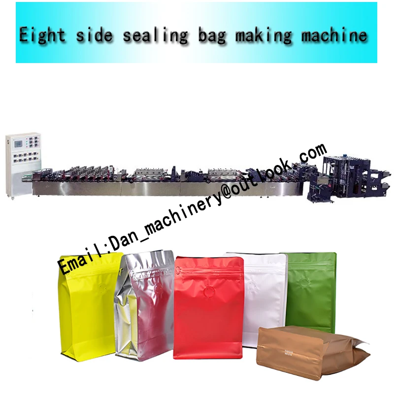 Eight side sealing bag making machine eight side seal bag standing pouch bag making machine zipper pouch making machine