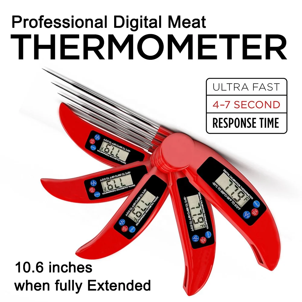 Fashion Smart Outdoor or Kitchen BBQ Meat Thermometer Digital Food Thermometer for Barbecue Camping Cooking with Plastic & Metal