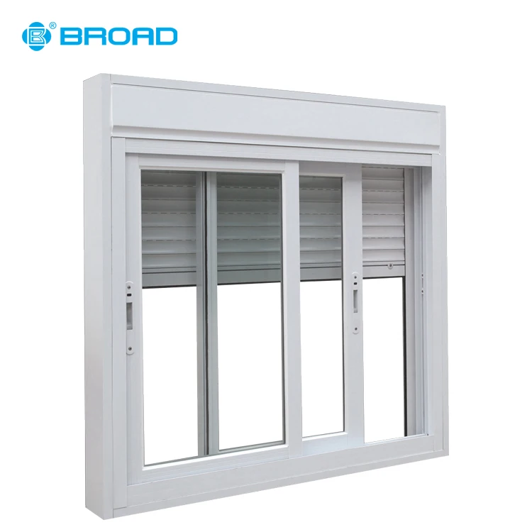 
Aluminum frame automatic roller blind sliding glass windows with safety flyscreen make in china 