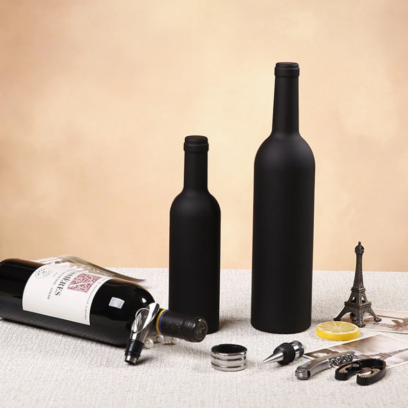 Wine Accessory Tool Gift Set with Pourer Collar Cork-Screw Stopper Cutter