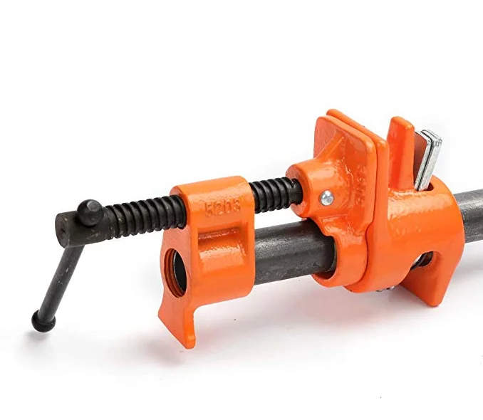 wood working DIY carpentry pipe clamp 1/2 and  3/4 inch SPU products Heavy Duty Woodworking Cast Iron clamp