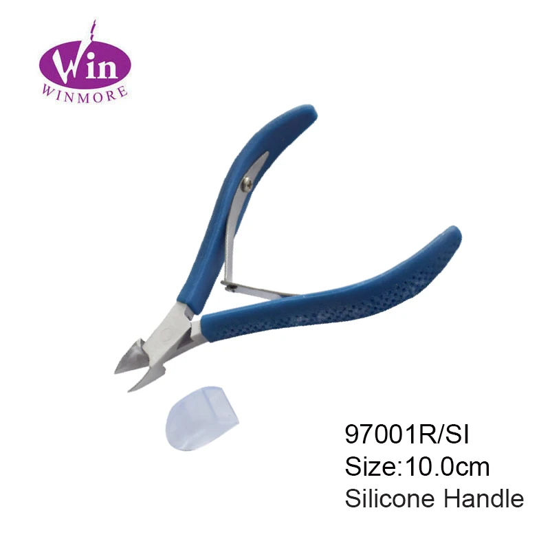 Педикюрный щипчик для кутикулы, нержавеющая сталь, цветная силиконовая ручка, двойная пружина