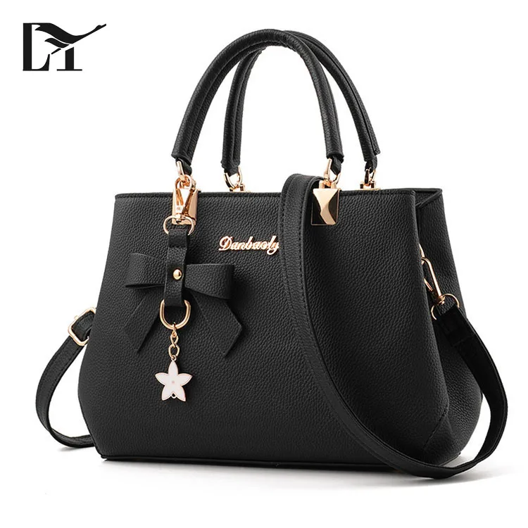 Wholesale New Arrival Classic Black PU Ladies Fashion Hand Bag For Women