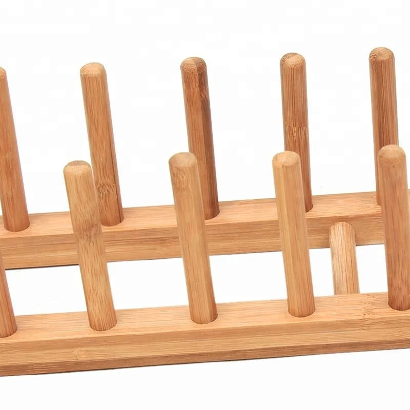 2024 Custom logo QUALITY certified wooden dishes holder bamboo plate racks