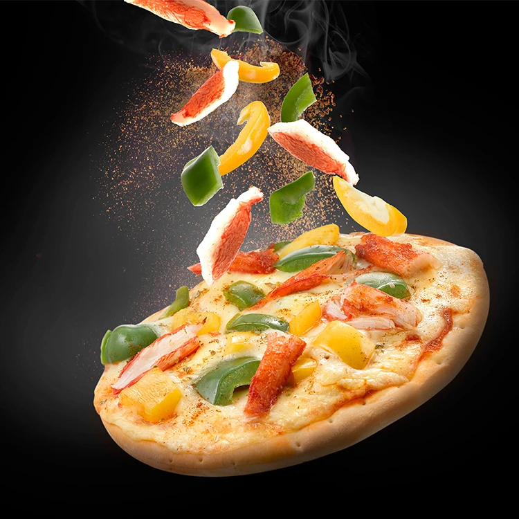 Singapore Normal Wholesale Baked Asian Frozen Round Spicy Chilli Crab Pizza In Box Packaging
