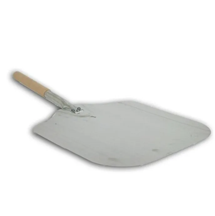 Professional pizza tools aluminium pizza peel with rubber wooden handle