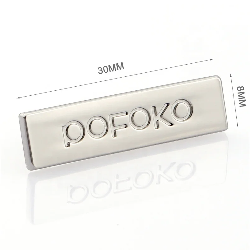 30mm Nickel Engraved Logo Metal Plate for Purse and Bags