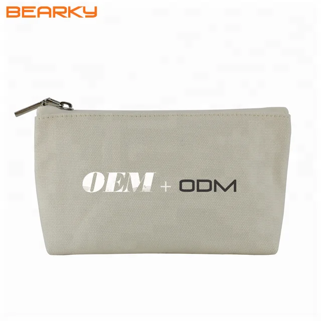 OEM and ODM cotton plain blank wholesale canvas cosmetic bag