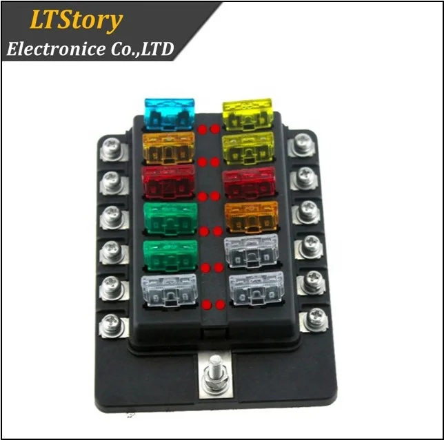 12 Way LED Indicator Blade Fuse Holder