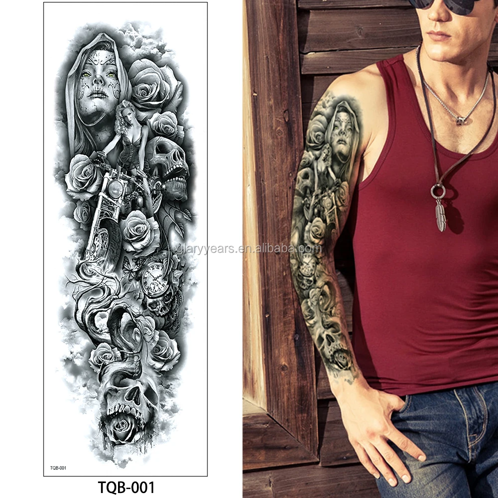 Custom Temporary Waterproof Full Arm New Tattoo Sticker Sleeve Makeup Image