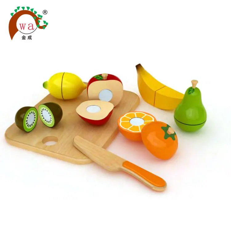 
Children toys fruit and vegetable cutting game educational wooden kitchen set toy 