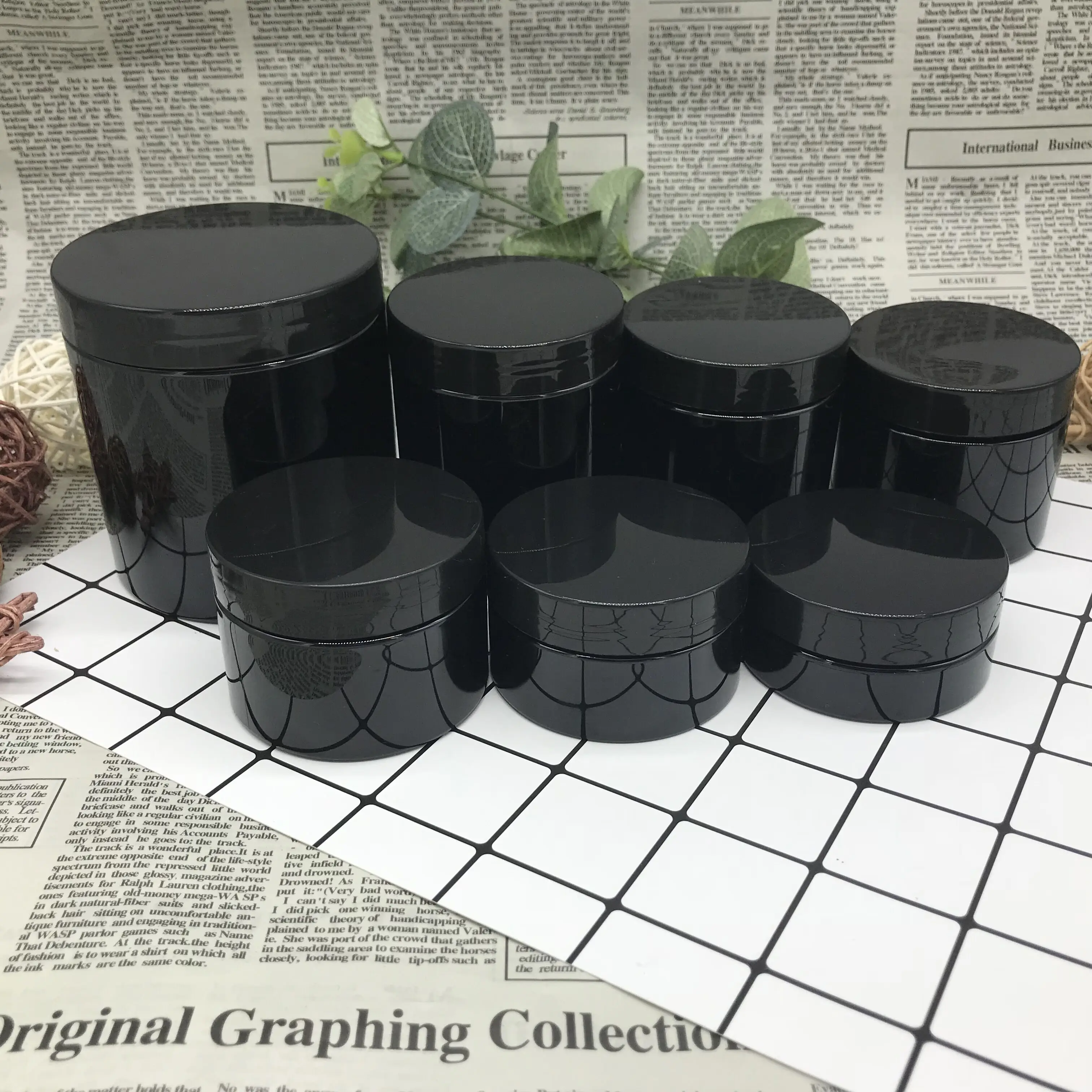 IBELONG Wholesale empty 60ml plastic jar black plastic pet jar for 15g tooth powder container