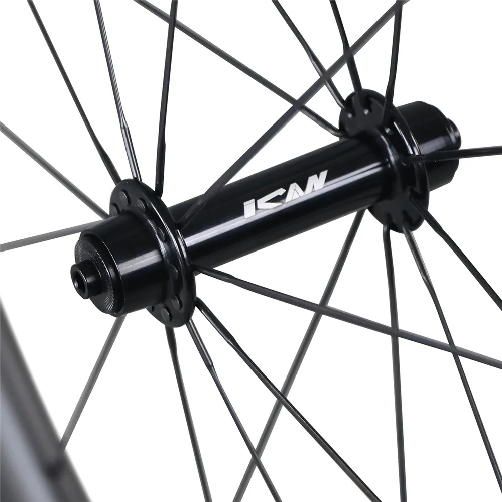 New Ican Carbon Clincher 86mm Bike Wheelset With Sapi Spokes Wheels