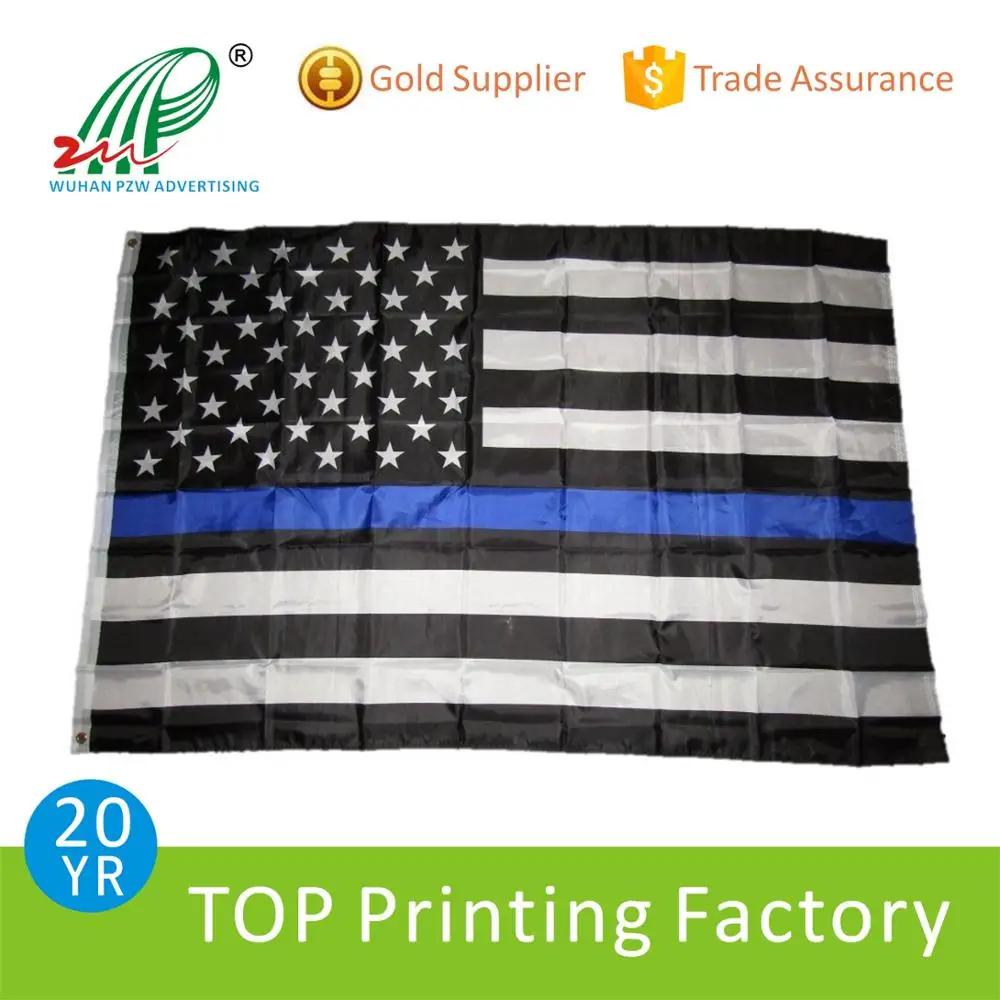 Wholesale High Quality Thin Blue Line Flag 3x5 American Police Flag