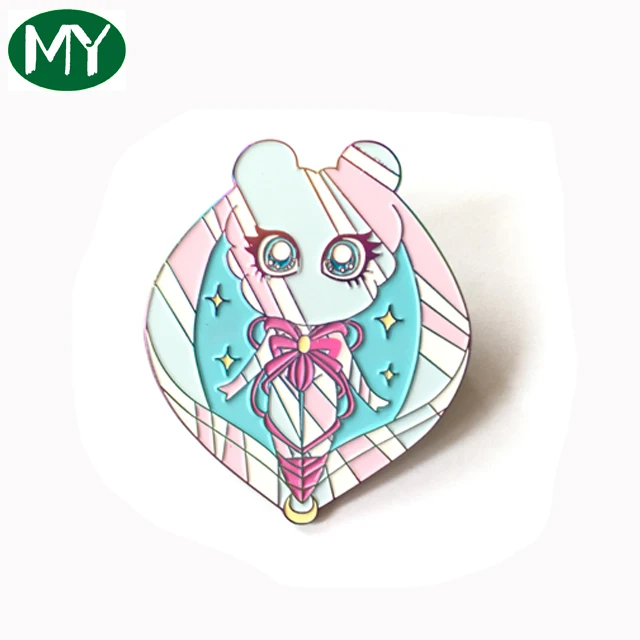 High quality custom soft enamel pin plating dyed red metal badge