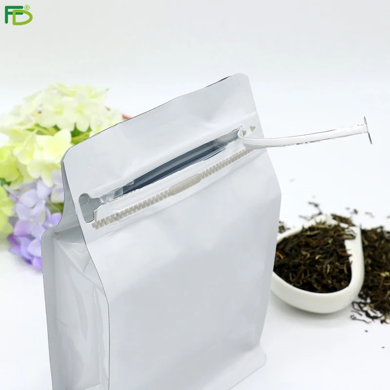 High Quality Flat Box Bottom  Laminated Plastic Film Food Packaging Bag pouch with Resealable Ziplock