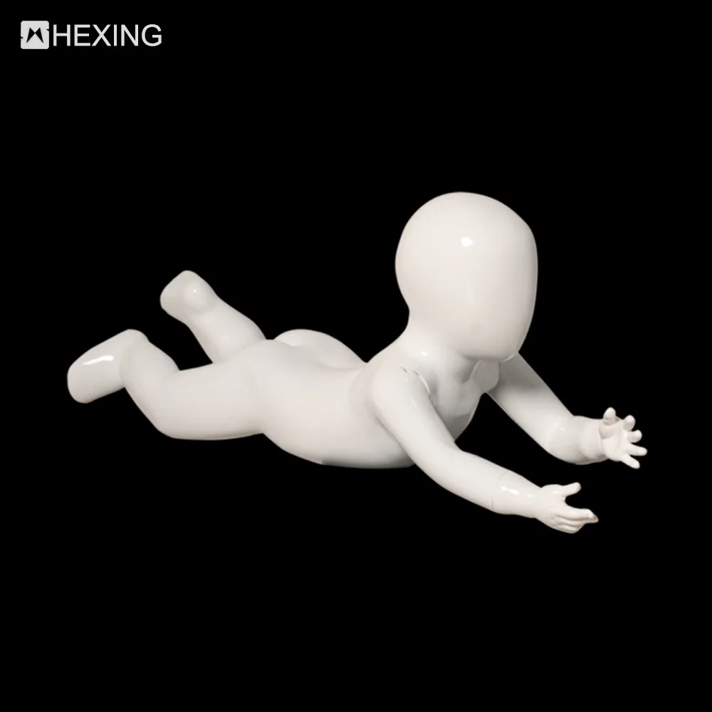 Crawling Toddlers FRP Abstract White Baby Full Body Mannequin