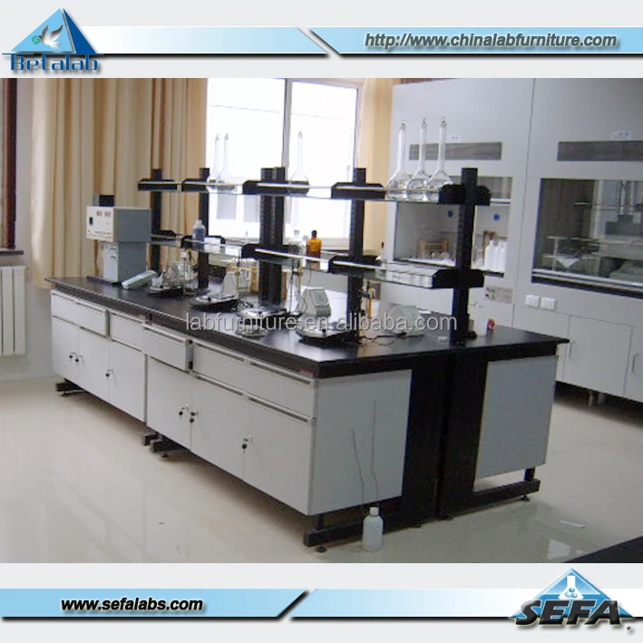 Microbiology Laboratory Equipment Lab Furniture Steel Workbench with Wooden Cabinet
