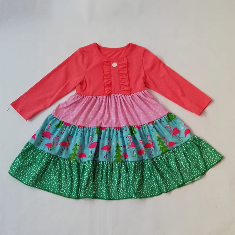 
Peter Pan Collar Remake Floral Dresses Baby Clothing Fall Boutique Outfits Girl Child Dress 