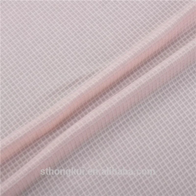 High quality waffle check nylon spandex fabric weave ticking stripe fabric for clothes