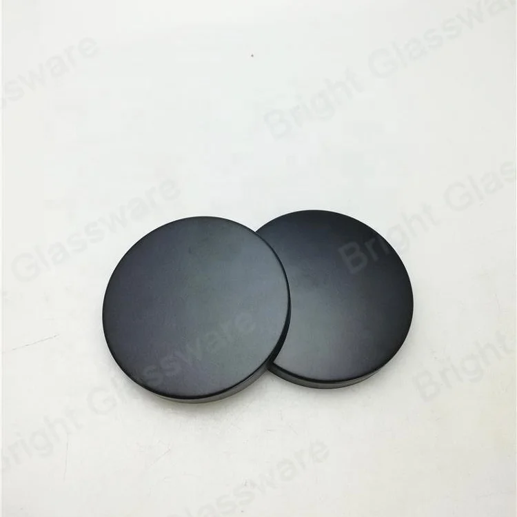Factory cheap price size customized candle jar black embossed metal lid