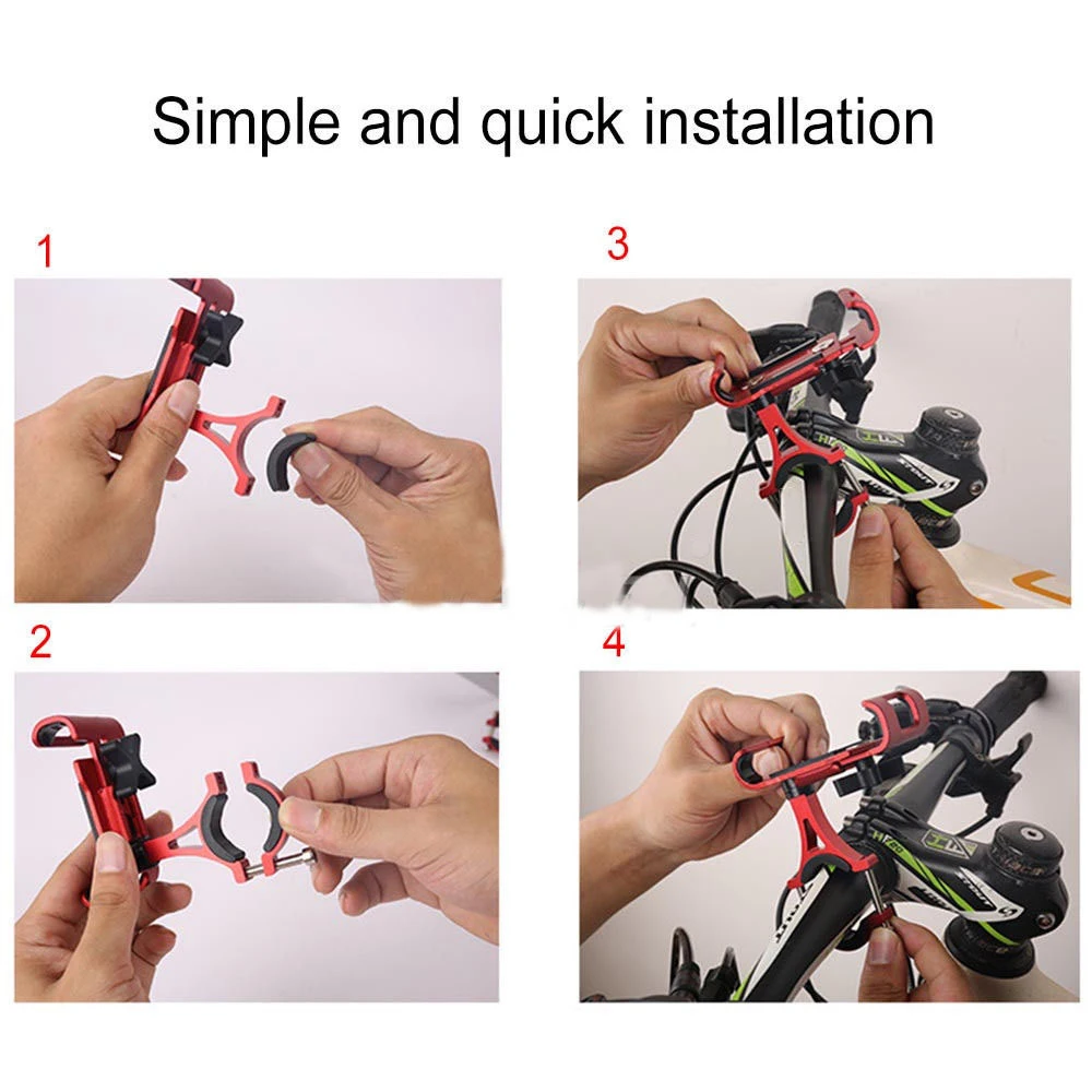 Adjustable Flexible Universal Aluminum Smart Accessories Motorcycle Stand Mountain Bike Mobile Phone Holder