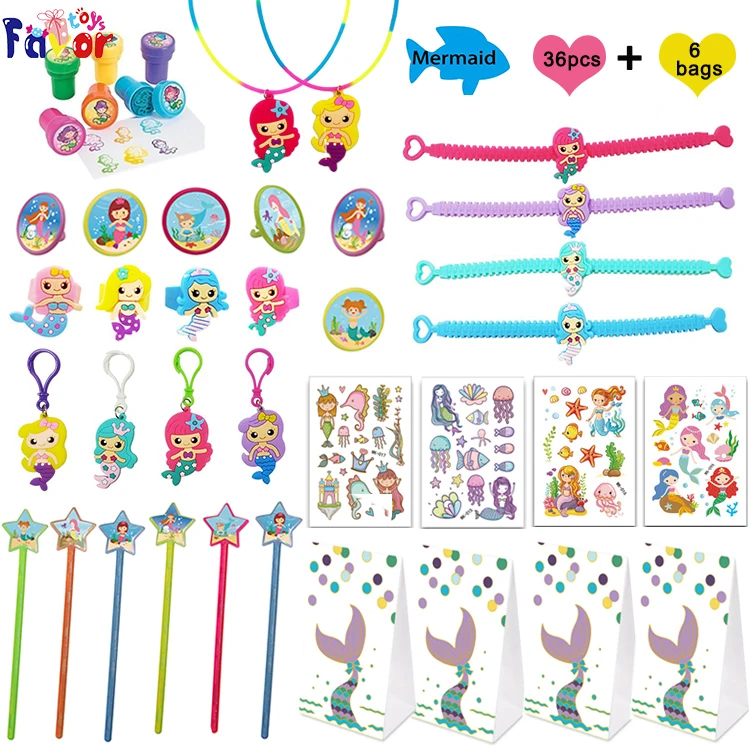 Hot Selling Mermaid Birthday Party Supplies Favor Toys Set  For Girl