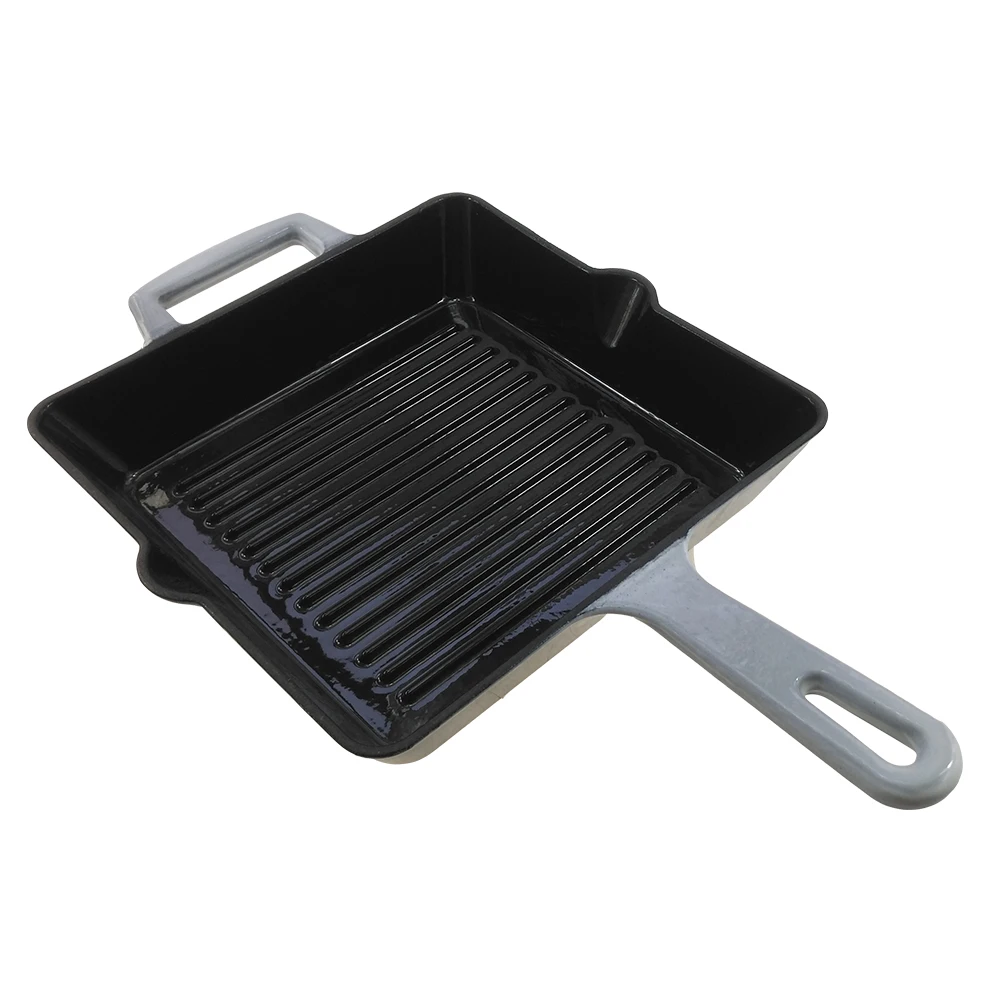 CE certificate enameled cast iron square grill pan