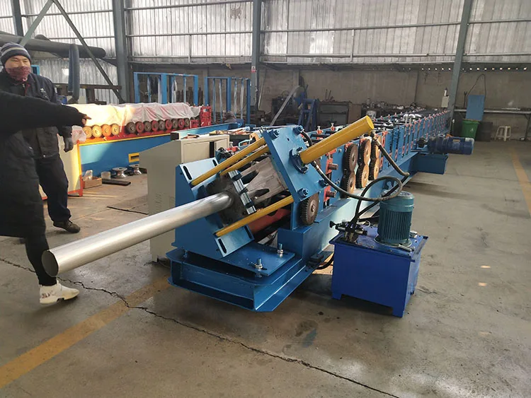 Seamless Round Gutter Downspout Steel Pipe Making Roll Forming Machine