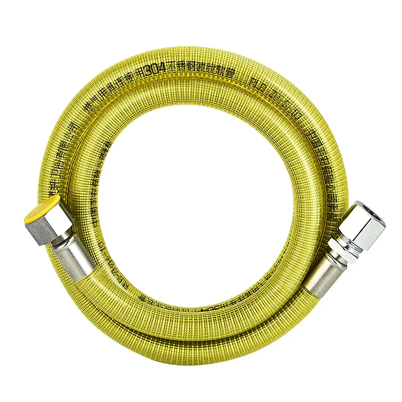 201/304/316 SS stainless steel corrugated yellow cooking gas hose