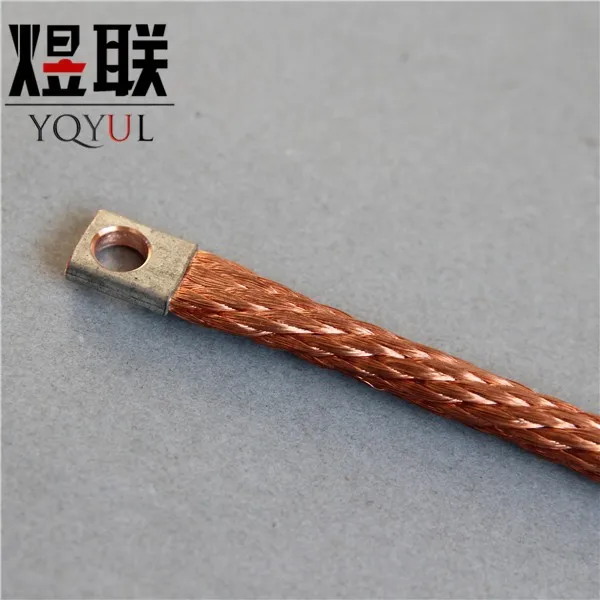 OEM copper stranded flexible connector round grounding earthing jumper