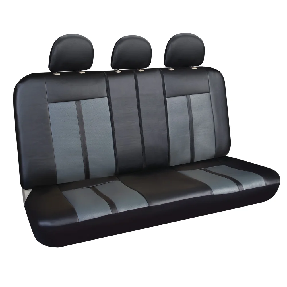 Passion Leather Car Seat Cover 11pcs Full Set Universal fit Black/Grey
