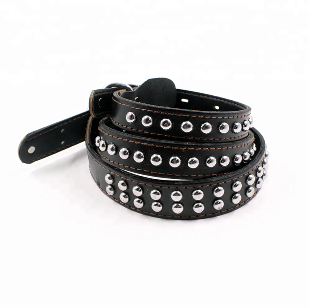 Pet Dog Traction Rope Eight-strand Cowhide Spring Belt Outdoor Anti-scourization Guide Leather Dog Collar And Leash