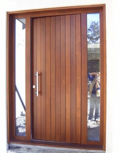 Seeyesdoor high-quality designs wooden entry front doors entrance door with glass frame