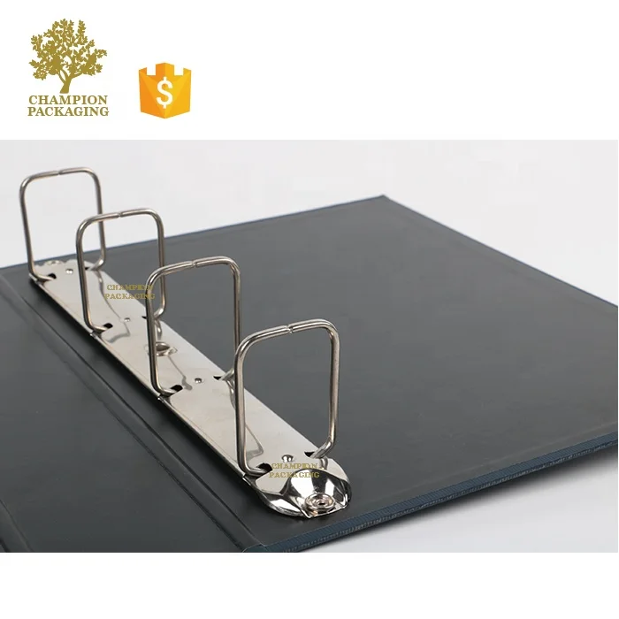 Hot selling office school colorful assured quality OEM metal 3 hole ring binder A4 pu leather file folder cover