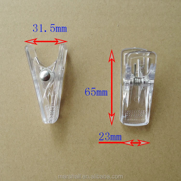 High quality manufacture plastic transparent clip with hook customized plastic clip