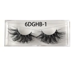 6D dramatic mink eyelash with packaging box handmade fluffy individual eyelashes 27mm long thick strip false lashes