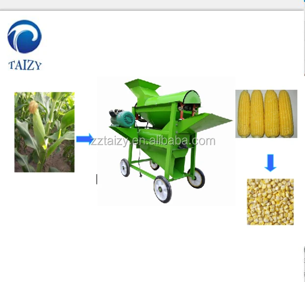 corn shelling and threshing machine corn cob skin removing and threshing machine