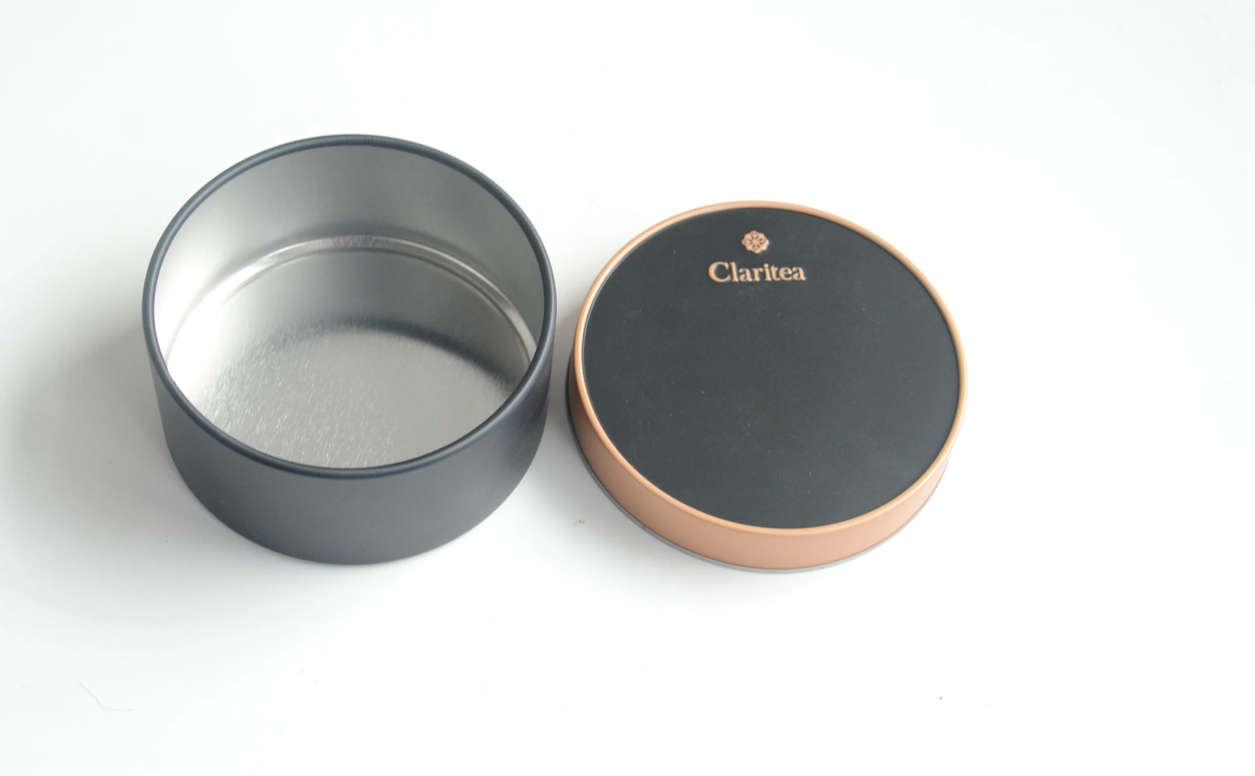 claritea brand round metal tin box for gift packaging customer provide the design