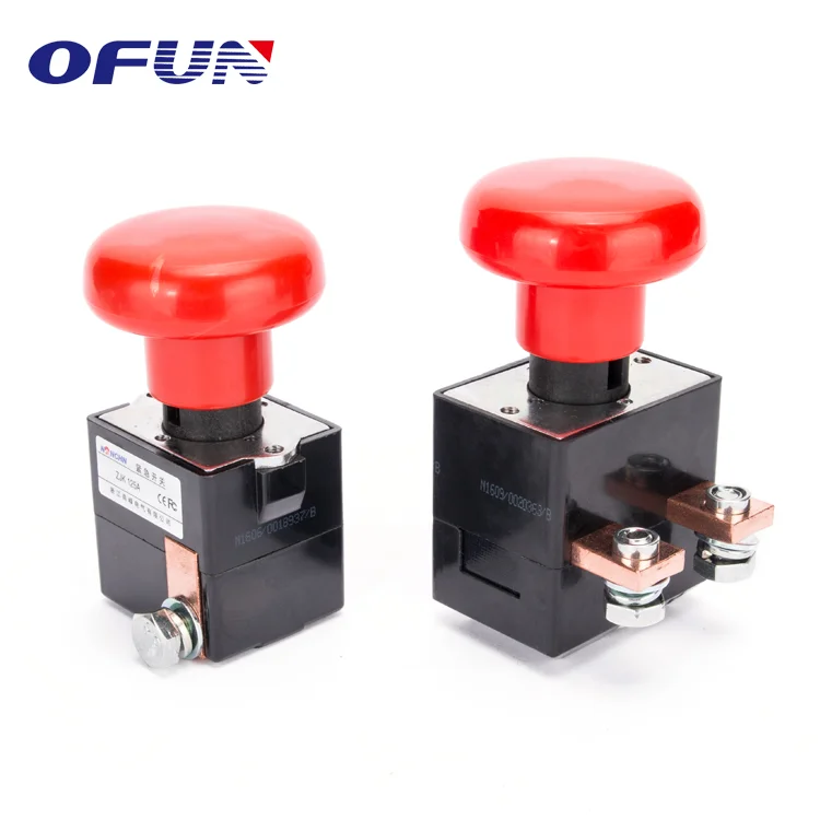 OFUN Magnetic Types Of 80V 300A Emergency Push Button Stop Switch