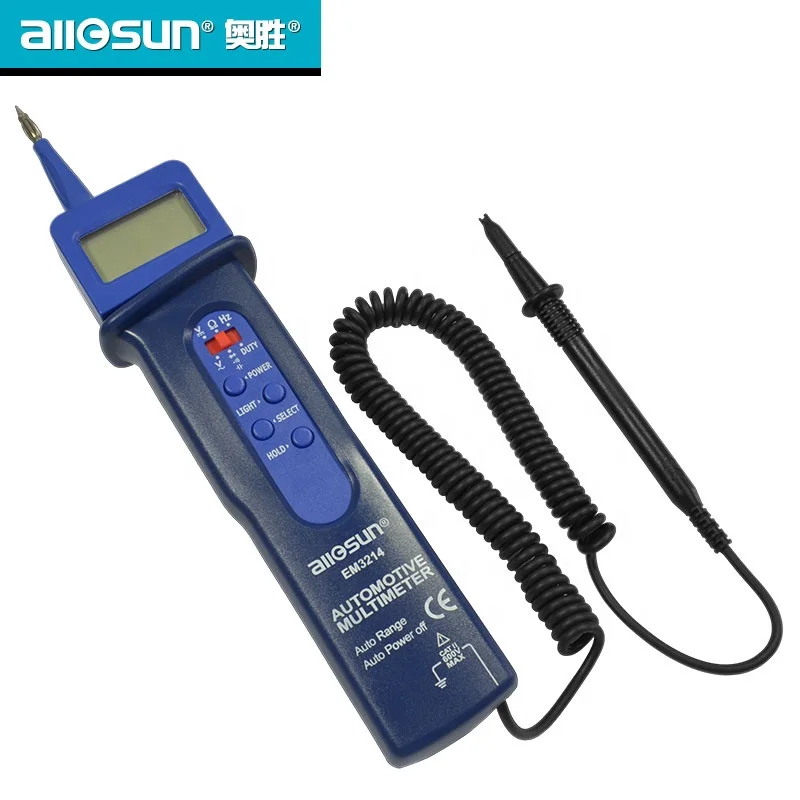 allosun EM3214 Pen Type Digital Multimeter Pocket Digital Multimeter CAT II Electrical Test Pen LCD Display Volt Ohm Meter