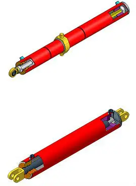 Hollow out piston/small double acting hydraulic cylinder/hydraulic cylinder