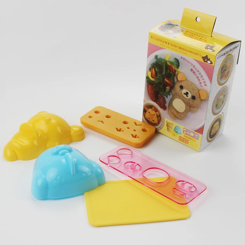 Lovely Cute 3D DIY Chicken Bear Kawaii Sushi Curry Rice Mould Rice Ball Maker for Kids