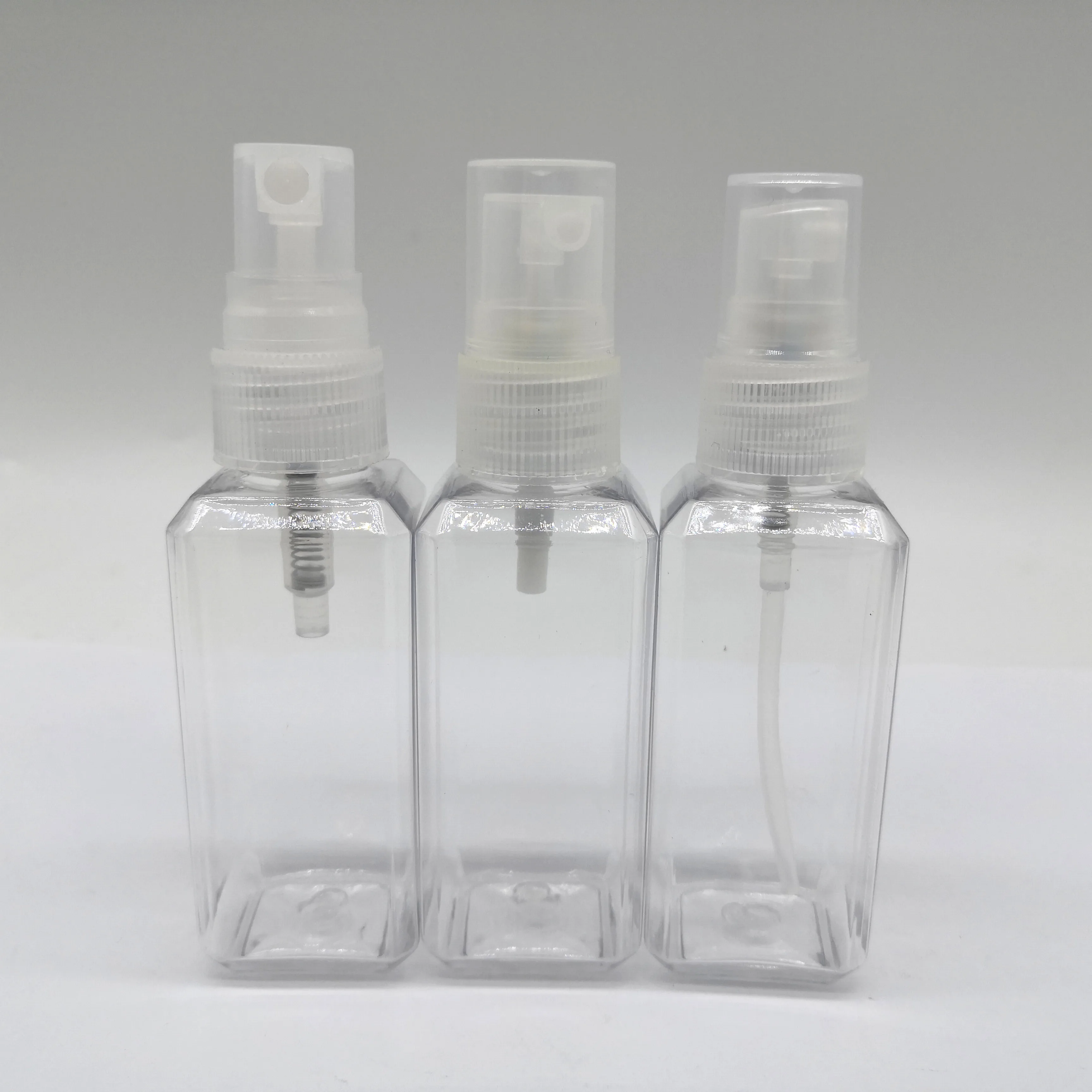 Customized Shape Free Sample 60 Ml Plastic Pet Square Oil Bottle