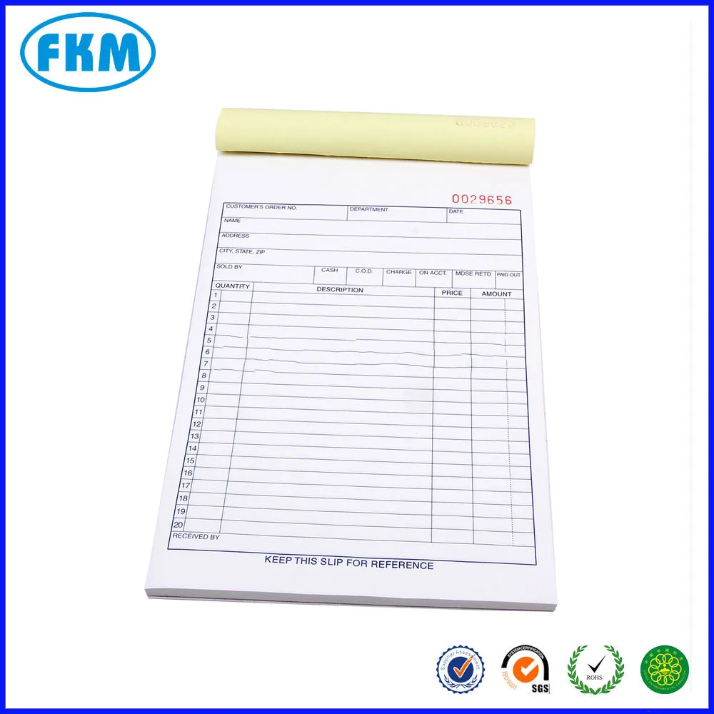 
custom design Duplicate Invoice / Receipt Pads 50 sets per pad 