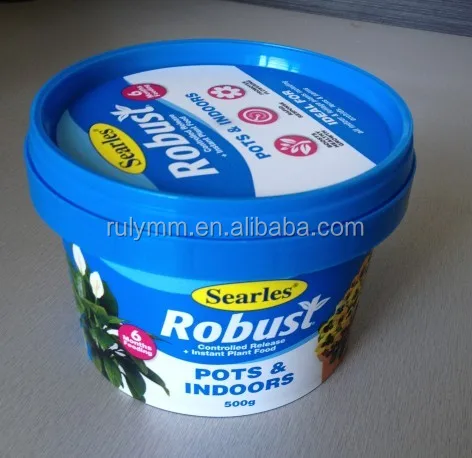 Qingdao factory clear/transparent food grade plastic buckets with custom lid color