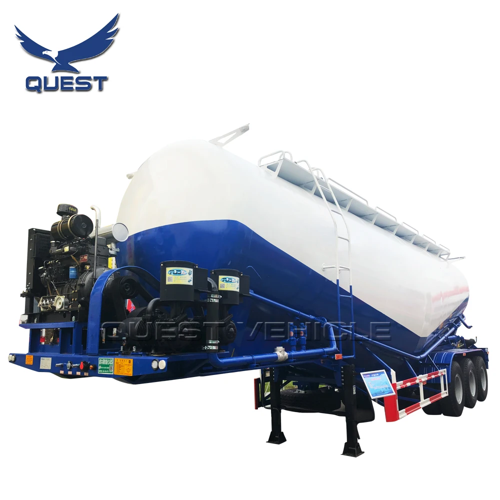 Fast Discharging 60 Tons Bulk Cement Tank Trailer, Semi Trailer Bulk Cement For Sale